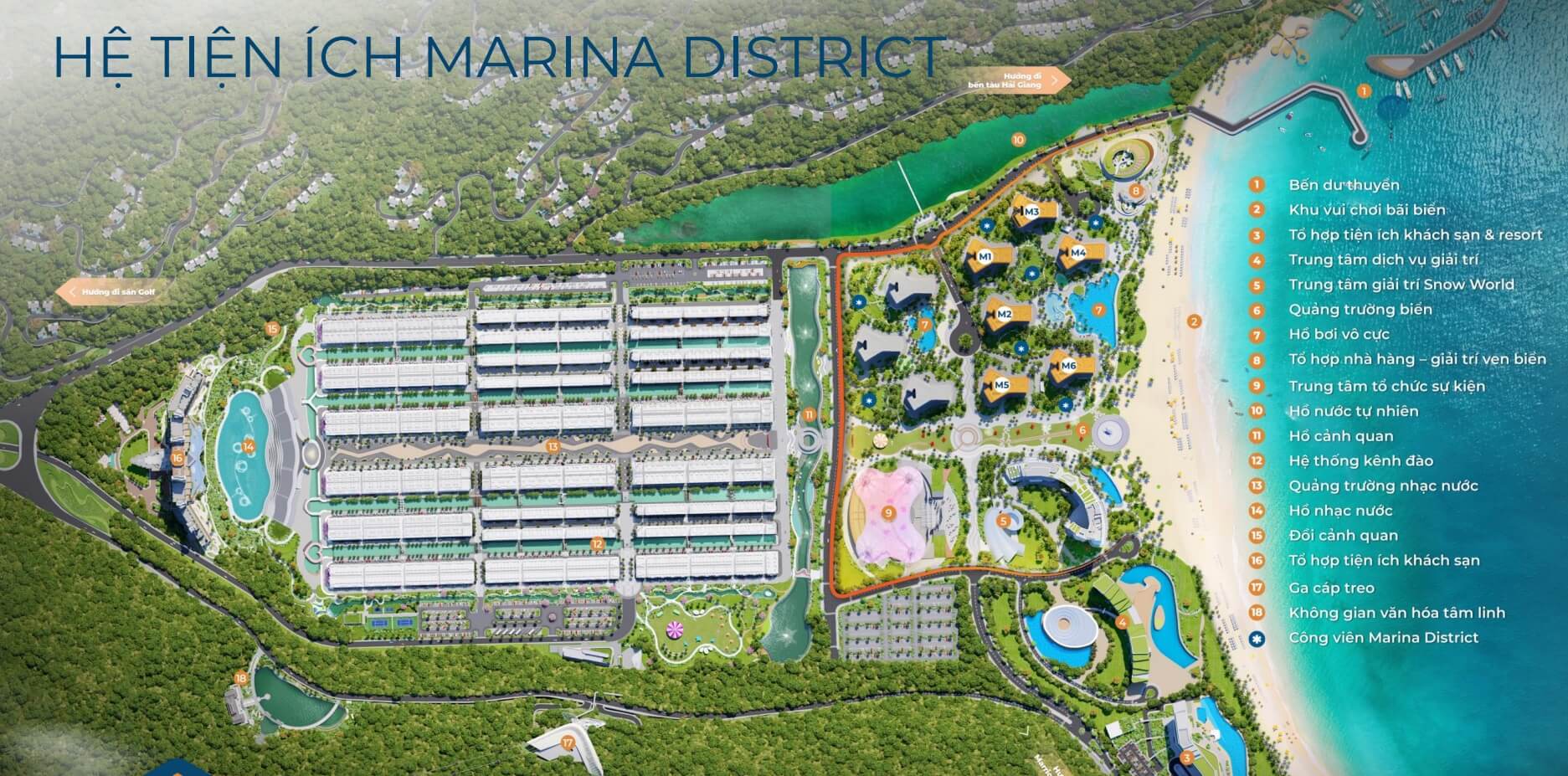 Mặt bằng hệ tiện ích Marina District